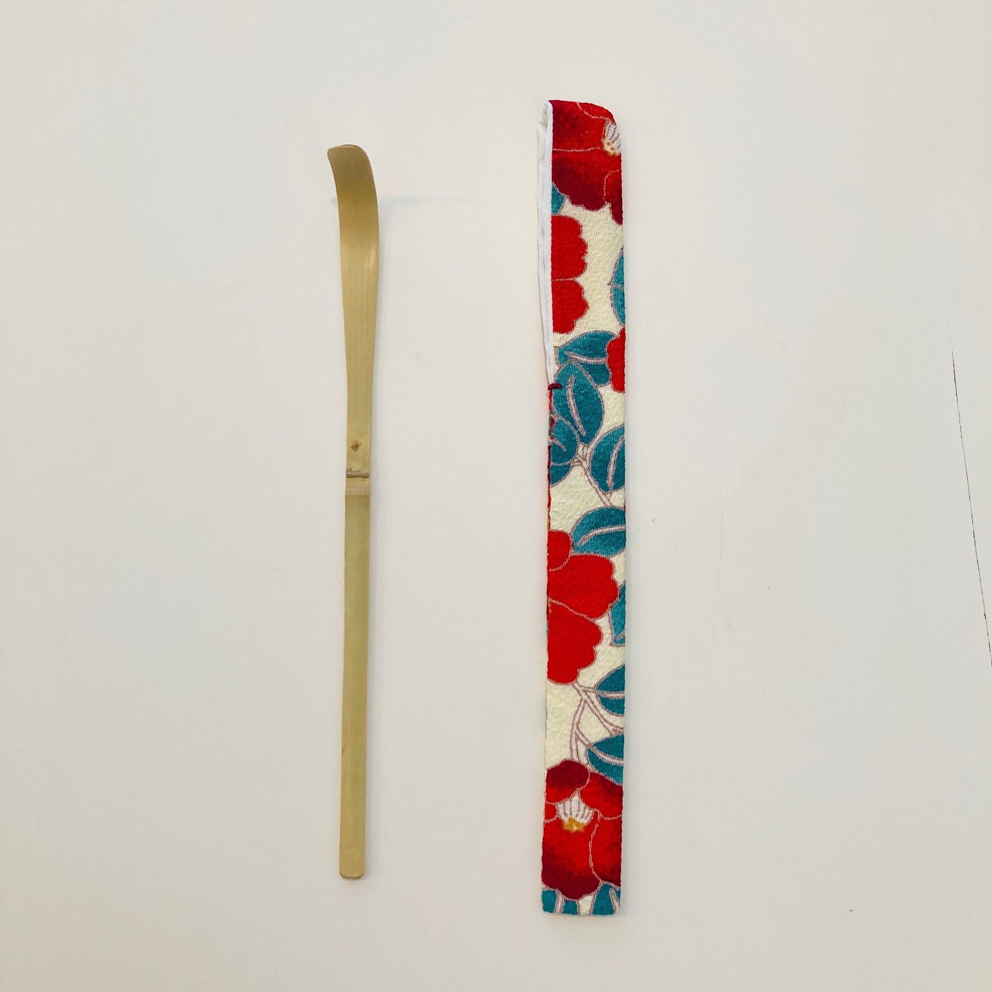 Chashaku cuillère à matcha avec pochette